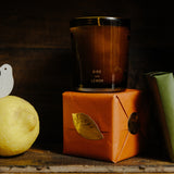 鳥とレモンの手吹き詰め替えキャンドル