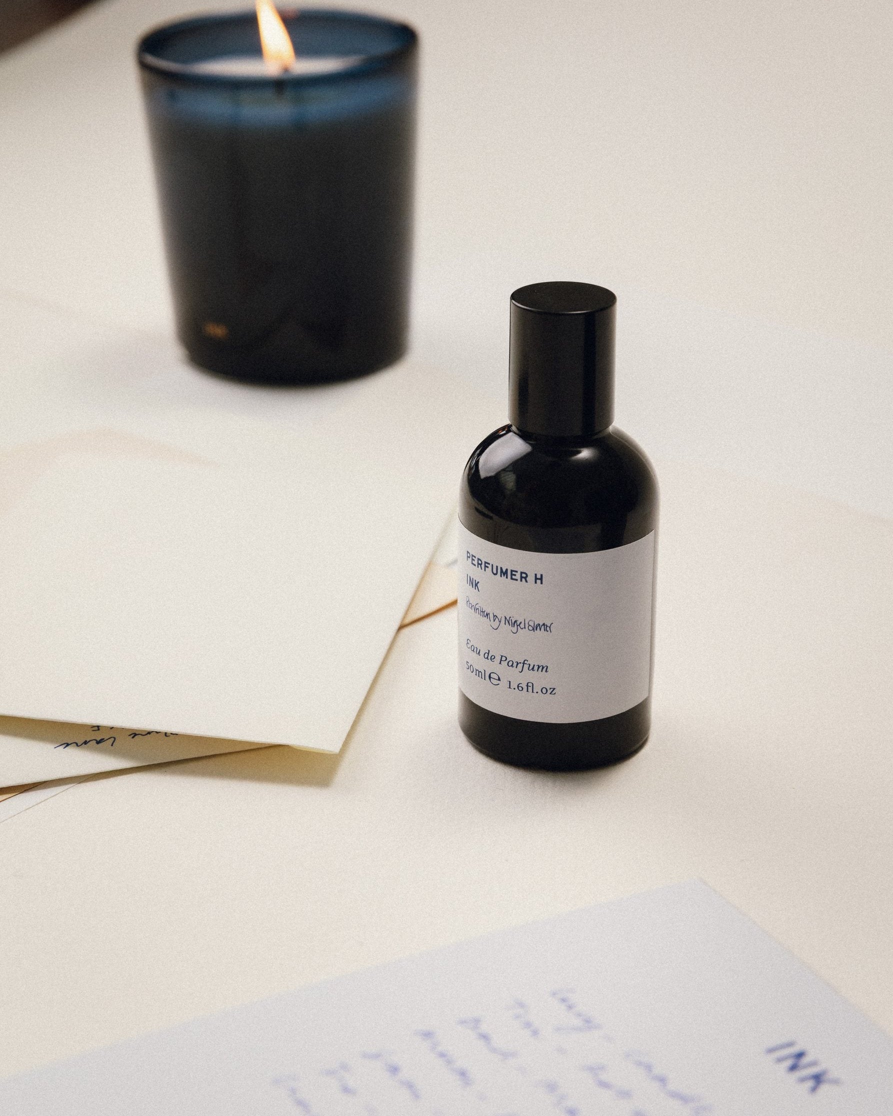 Ink on Paper: Paper candle and Ink eau de parfum