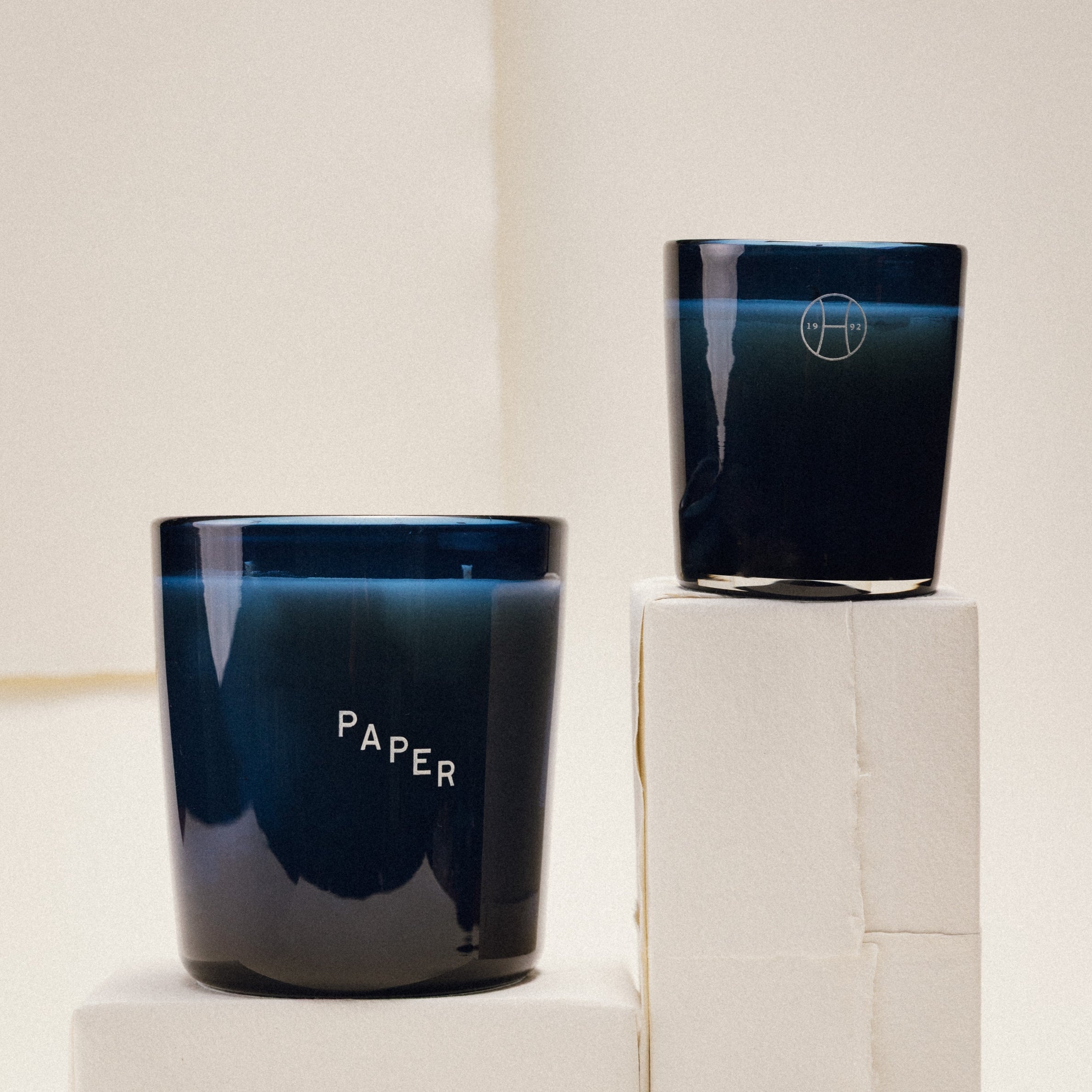 Paper Double Wick Handblown Candle